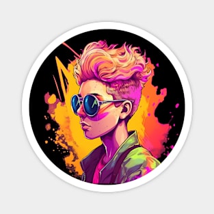 Colourful Girl LGBT design for Pride Month: celebrate diversity and acceptance. Magnet